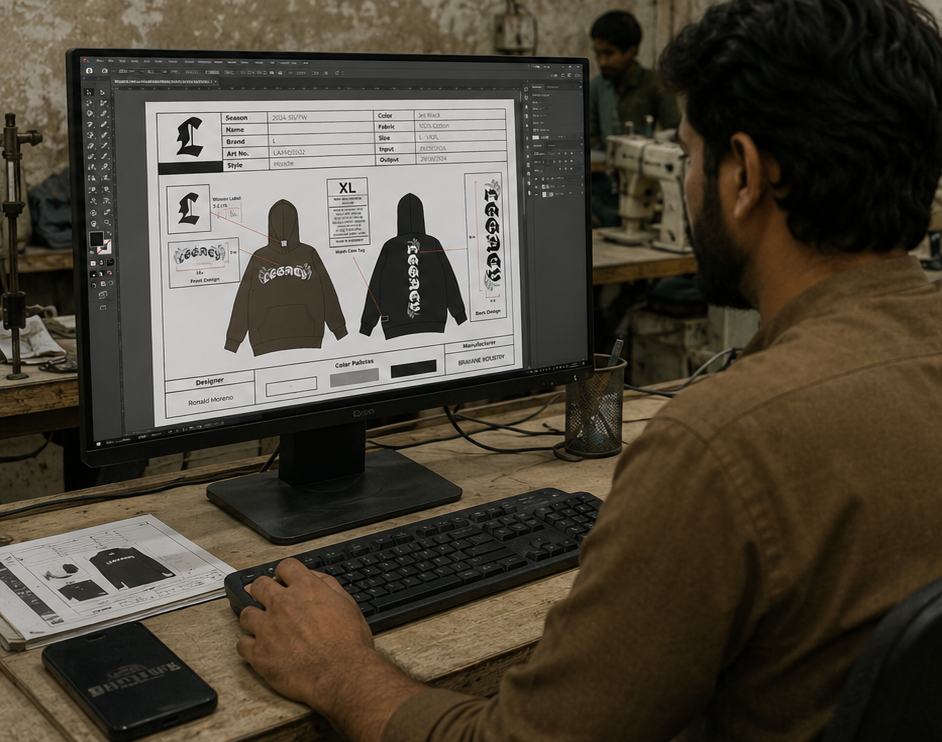 Design engineering and digital pattern grading department